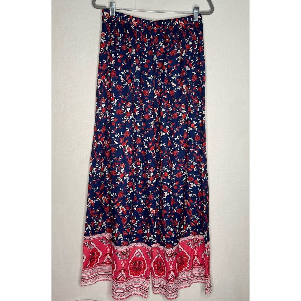 Women’s Ditsy Floral Wide Leg‎ Pants size 2XL Comfy Silky Lounge Palazzo - Picture 4 of 9